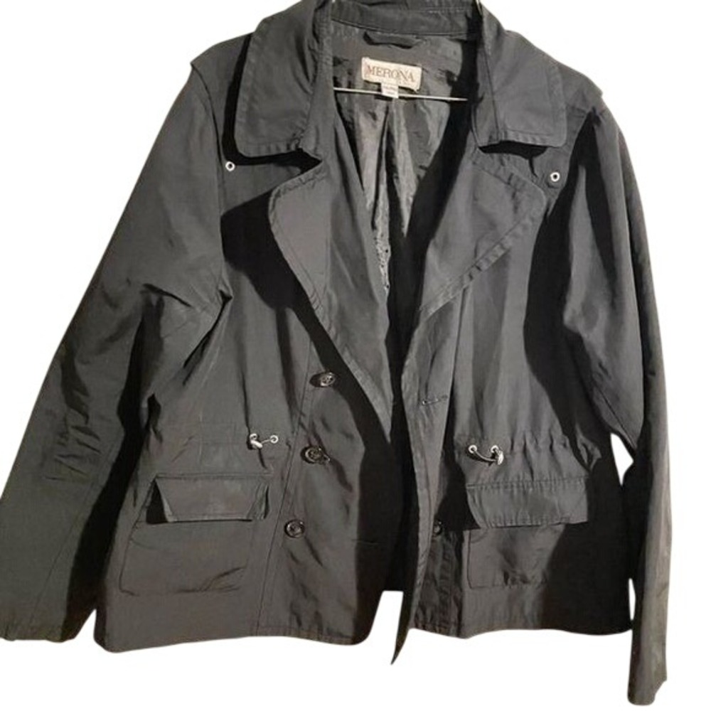 Merona Women's Gray Double Breasted Utility Jacket Size XXL